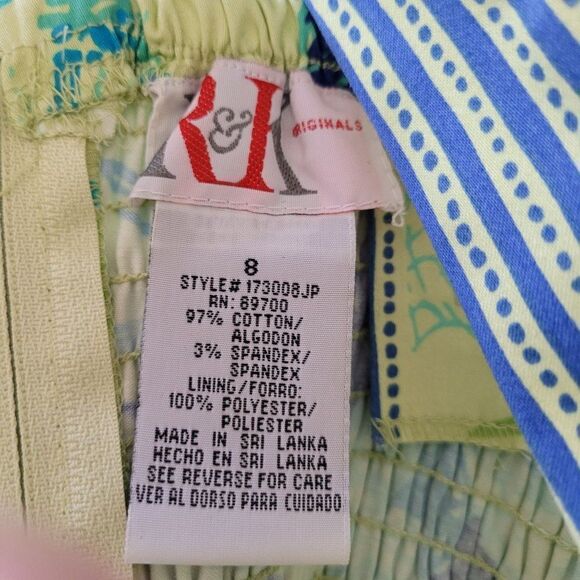 80's Tropical Cotton Tiered Ruffle Drop Waist Prairie Apron Dress‎ Green Sz 8 - Picture 4 of 11